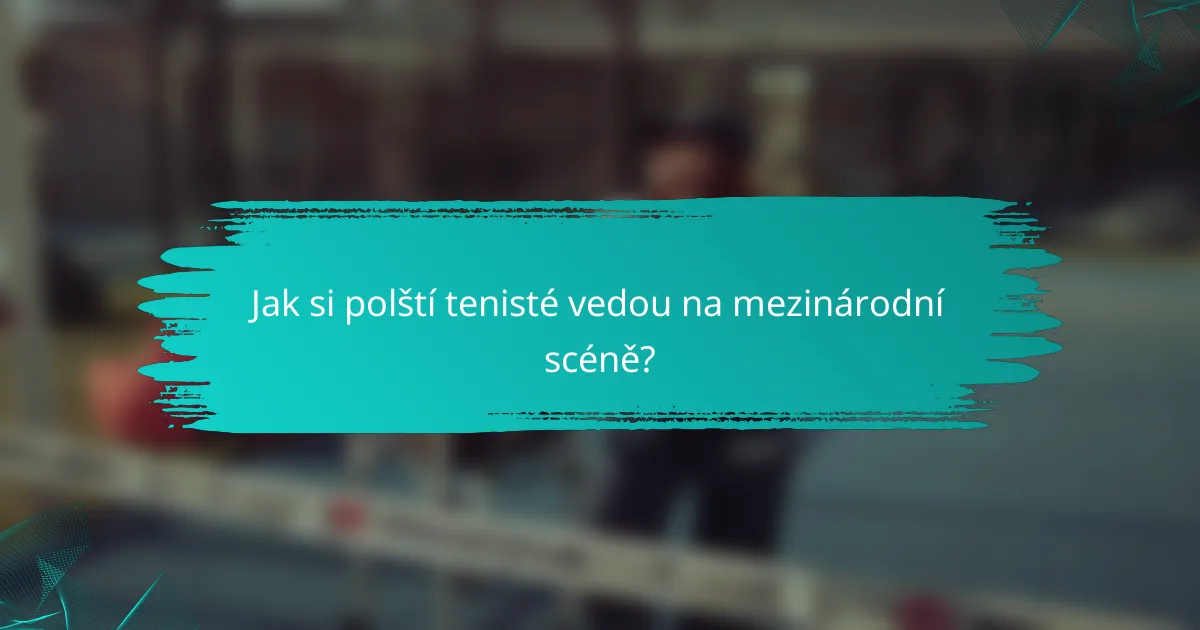 Jak si polští tenisté vedou na mezinárodní scéně?