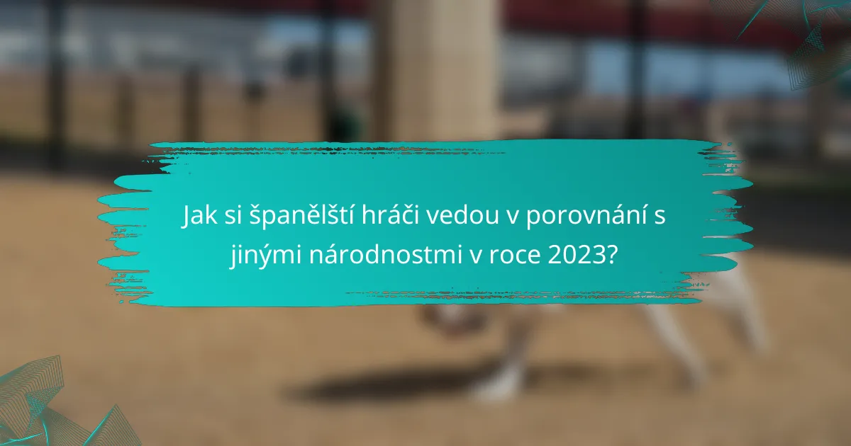 Jak si španělští hráči vedou v porovnání s jinými národnostmi v roce 2023?