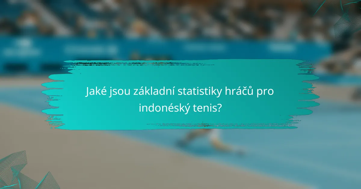 Jaké jsou základní statistiky hráčů pro indonéský tenis?