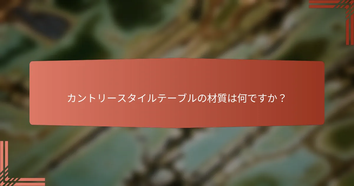 カントリースタイルテーブルの材質は何ですか?
